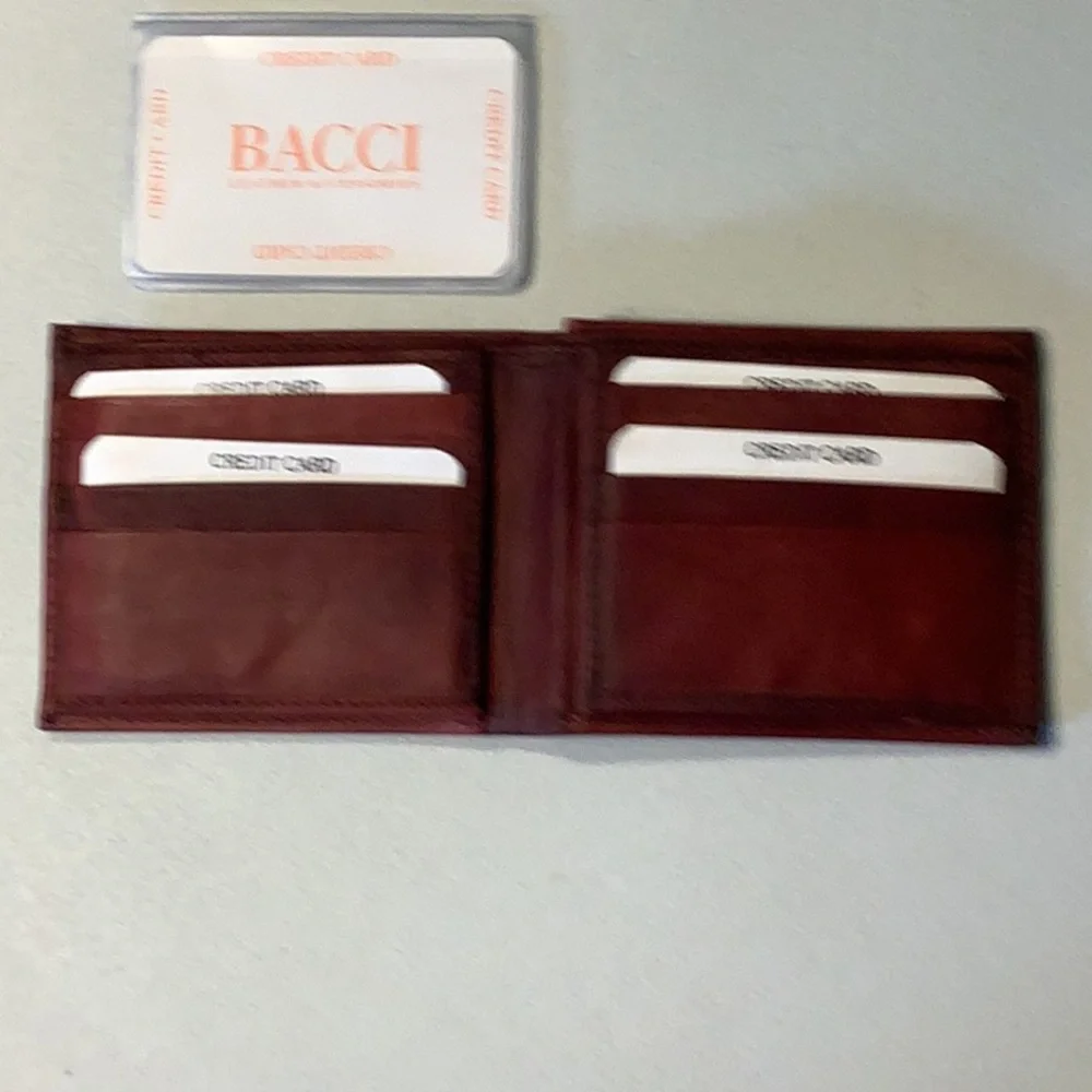 BACCI brown leather bifold wallet, NWT